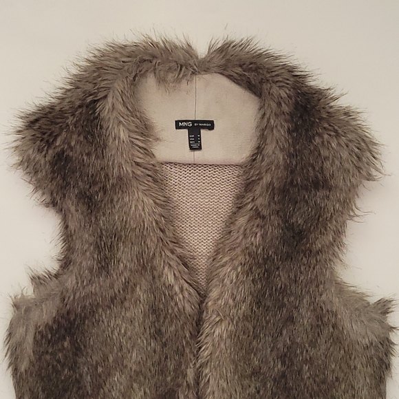 Alpaca Wool Blend Faux-fur Sleeveless Vest Very Warm Size S - Picture 4 of 12